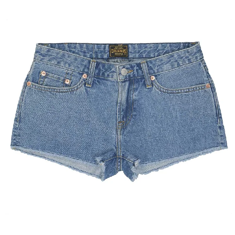 10.5 oz Indigo Cut-Off Boyfriend 5-Pocket Short - Medium Stone Wash