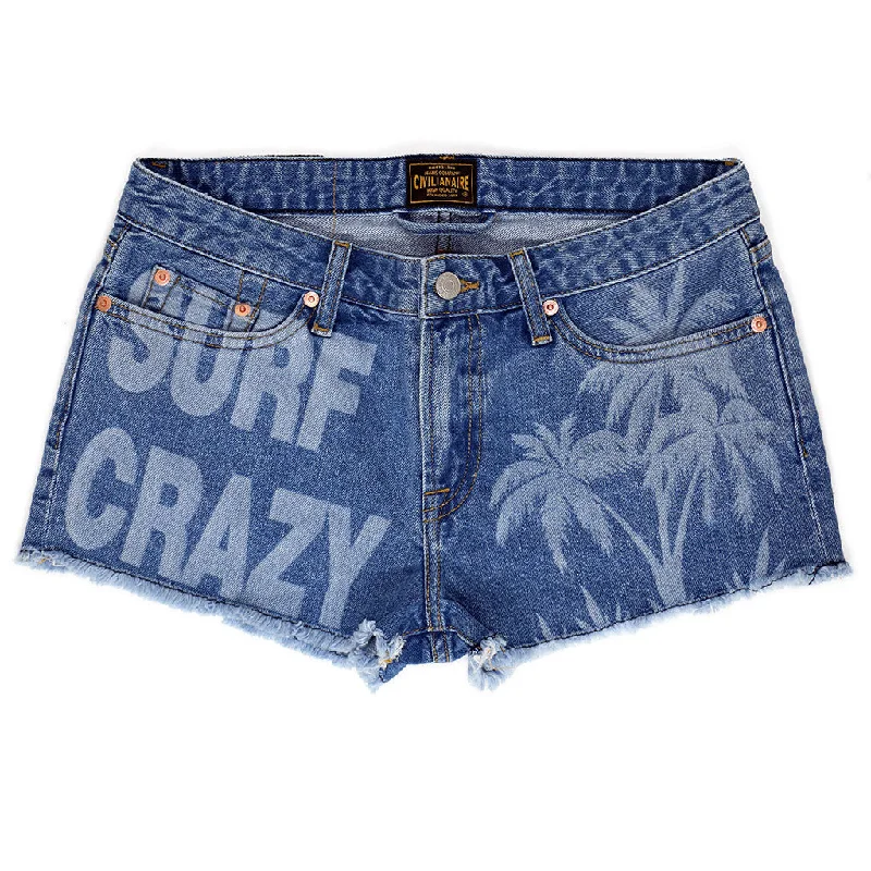 5 pocket Cut-Off  Boyfriend Shorts - Malibu Wash & Print