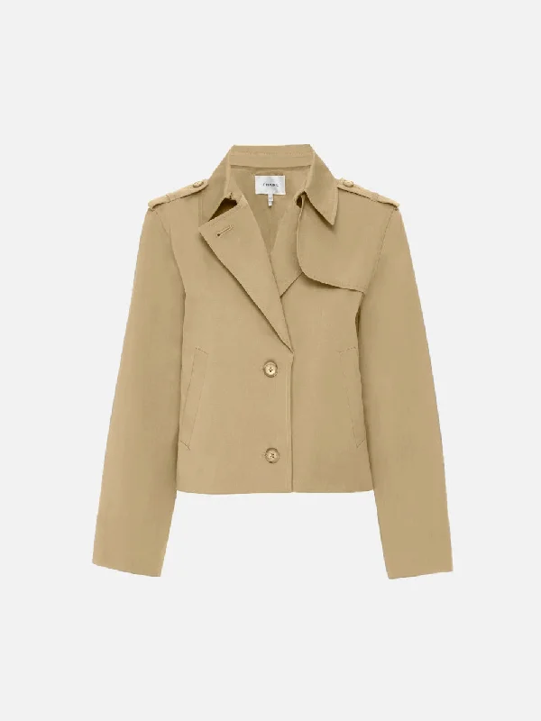 Short Trench Jacket -- Khaki