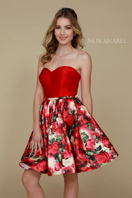 Short Floral Formal Prom Cocktail Dress