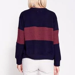 Colourblock Sweater (Midnight/Marsala)