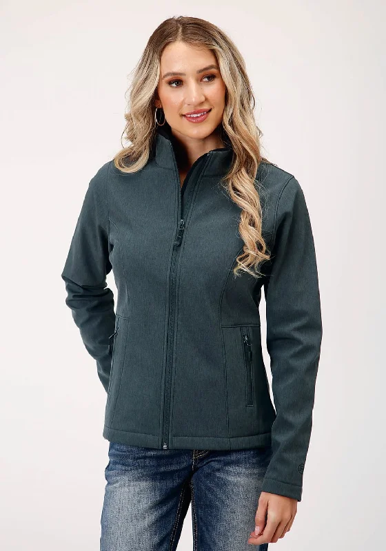 Roper Womens Zip Grey Polyester Softshell Jacket