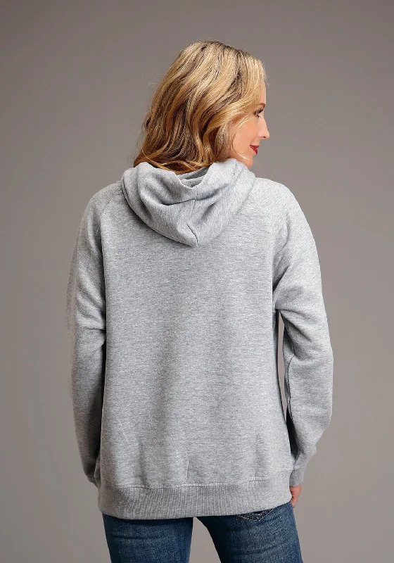 Stetson Womens Chain Stitch Grey Cotton Blend Hoodie