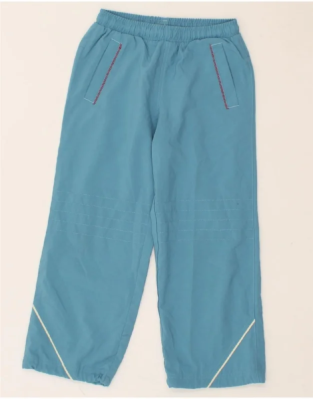 ADIDAS Boys Graphic Tracksuit Trousers 5-6 Years Blue Polyester