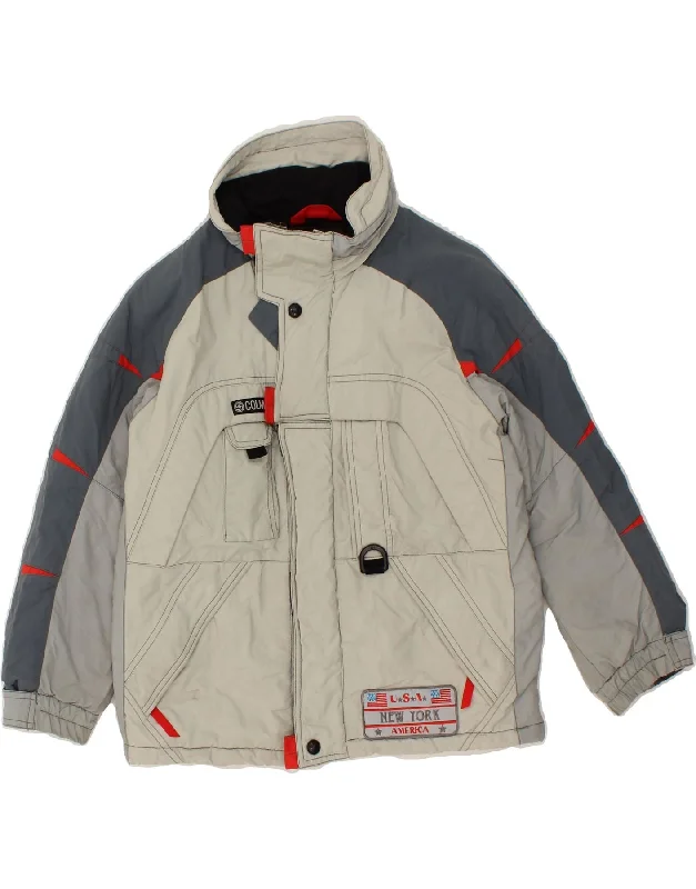 COLMAR Boys Ski Jacket 10-11 Years Beige Colourblock