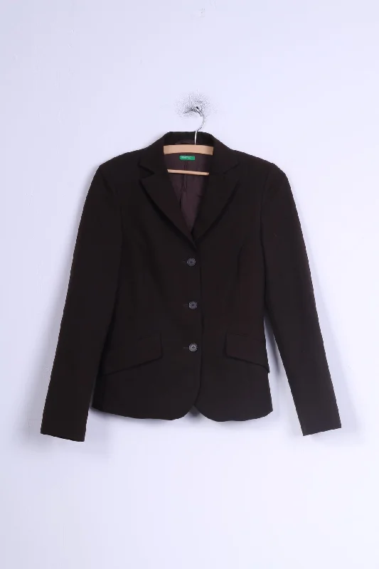 United Colors Of Benetton Womens 40 XS Jacket Brown Single Breasted Blazer