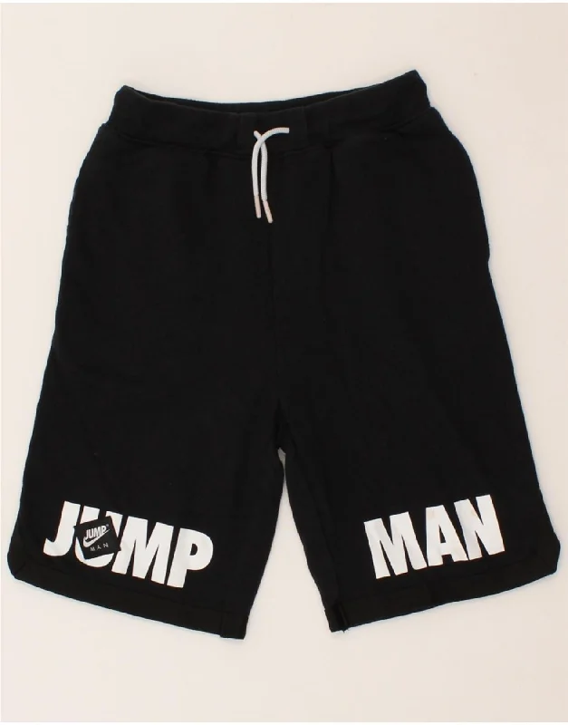 JORDAN Boys Graphic Sport Shorts 12-13 Years Large Black