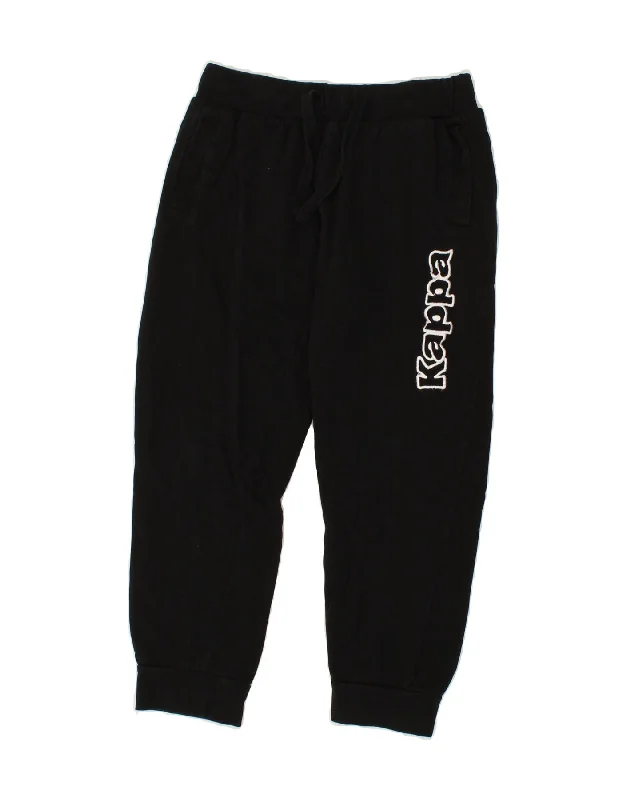 KAPPA Boys Graphic Tracksuit Trousers Joggers 11-12 Years Black