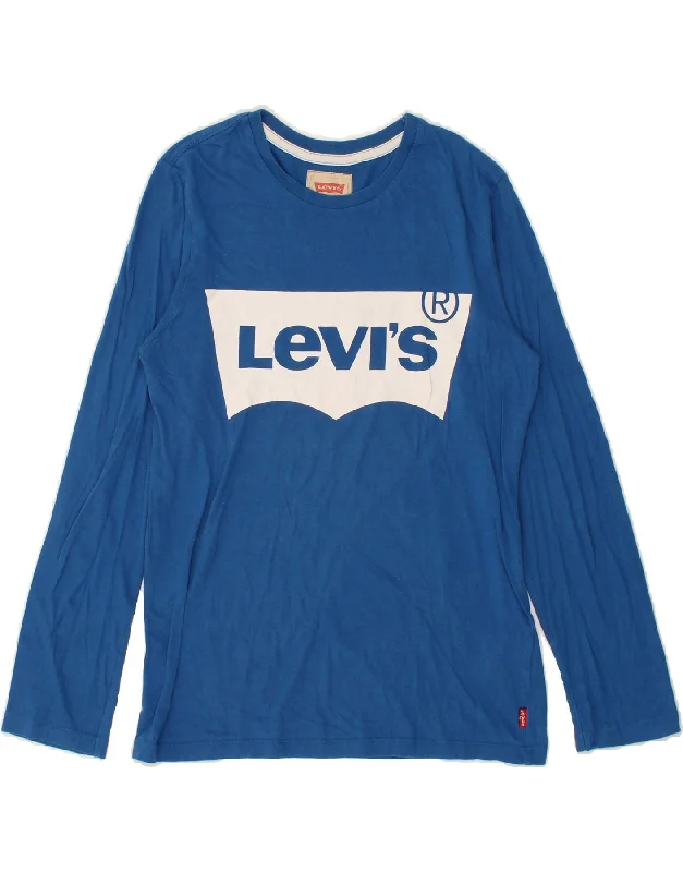 LEVI'S Boys Graphic Top Long Sleeve 13-14 Years Blue