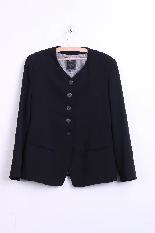 Marc Aurel Womens 40 M Blazer Top Suit Black Single Breasted