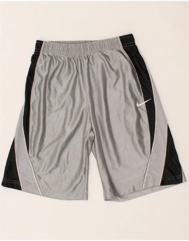 NIKE Boys Sport Shorts 8-9 Years Small Grey Colourblock Polyester