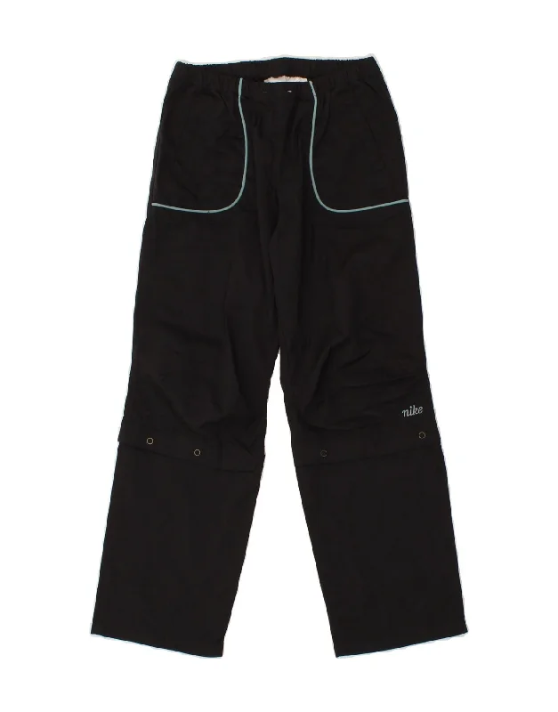 NIKE Boys Tracksuit Trousers 8-9 Years Small Black Polyester