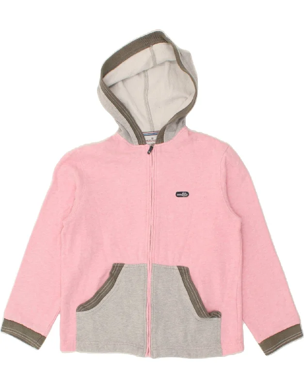 SERGIO TACCHINI Girls Zip Hoodie Sweater 12-13 Years Medium Pink