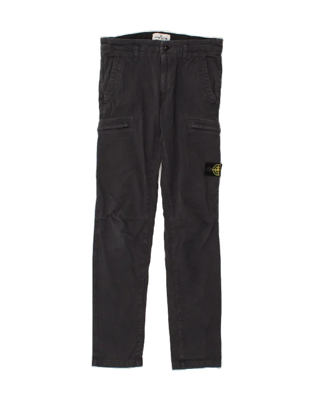 STONE ISLAND Boys Straight Cargo Trousers 11-12 Years W28 L28  Grey